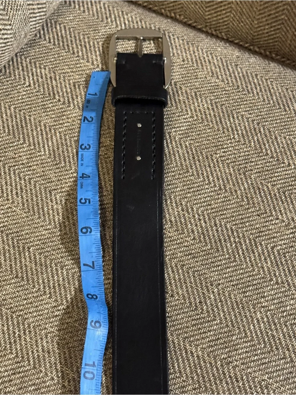 ALL SAINTS BLACK LEATHER GROMMET BELT SILVER METAL LOOP MEN ACCESSORIES